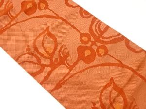 本場筑前博多抽象枝葉模様織出し名古屋帯